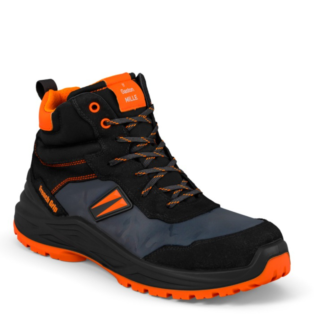 Chaussures hautes de sécurité PULSE PLUS S3S FO SR grises/oranges - GASTON MILLE - FHNO3