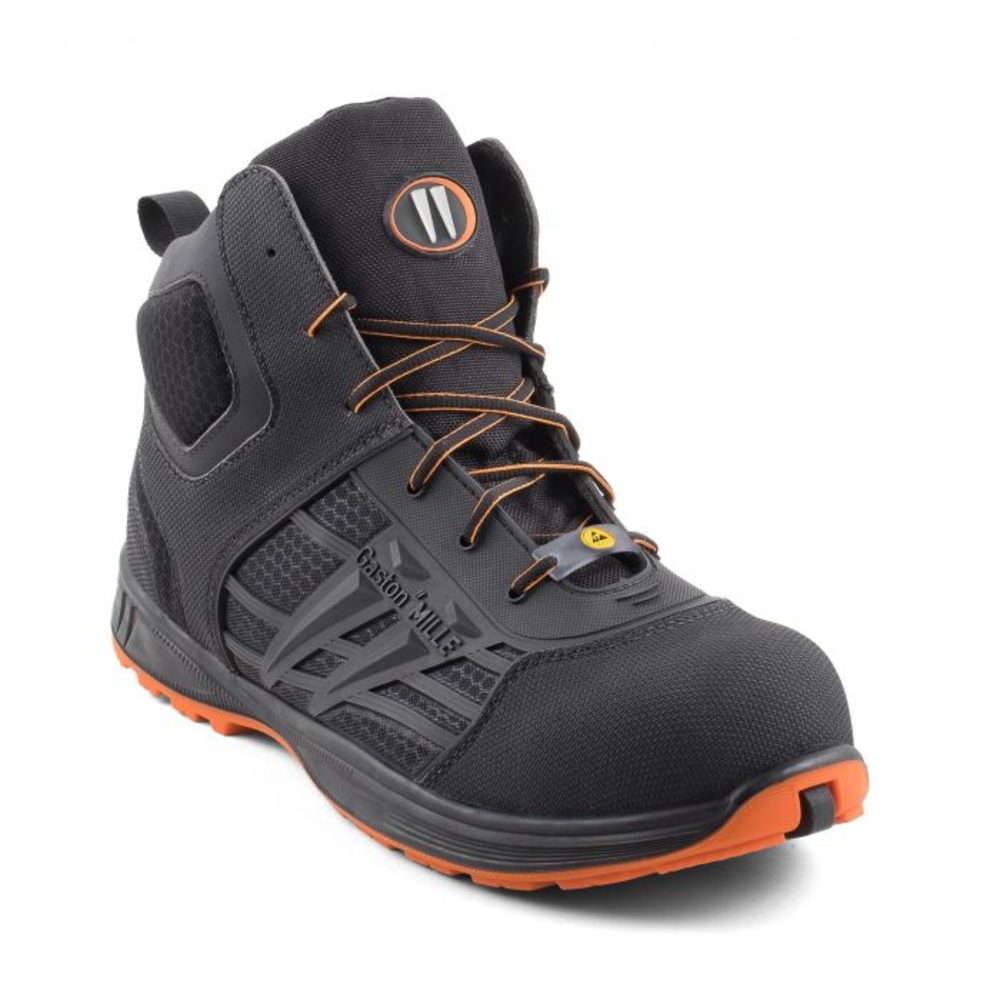 Chaussures de sécurité haute noire GASTON MILLE NEPTUNE S3 AN HI CI SRA ESD - NEHN30