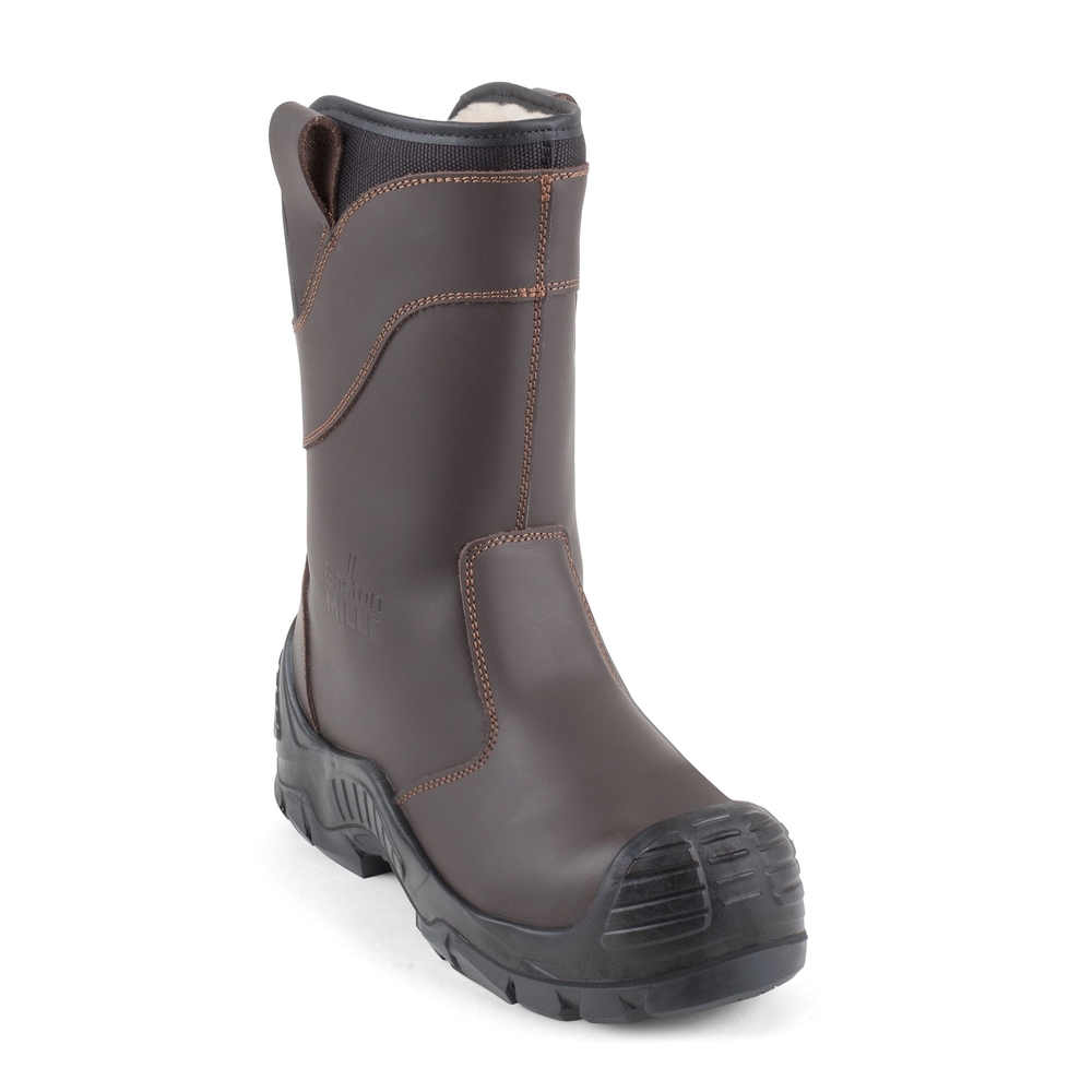 Bottes de sécurité marron fourrées btp S3 HI CI SRC GASTON MILLE UNITAN RUFG3