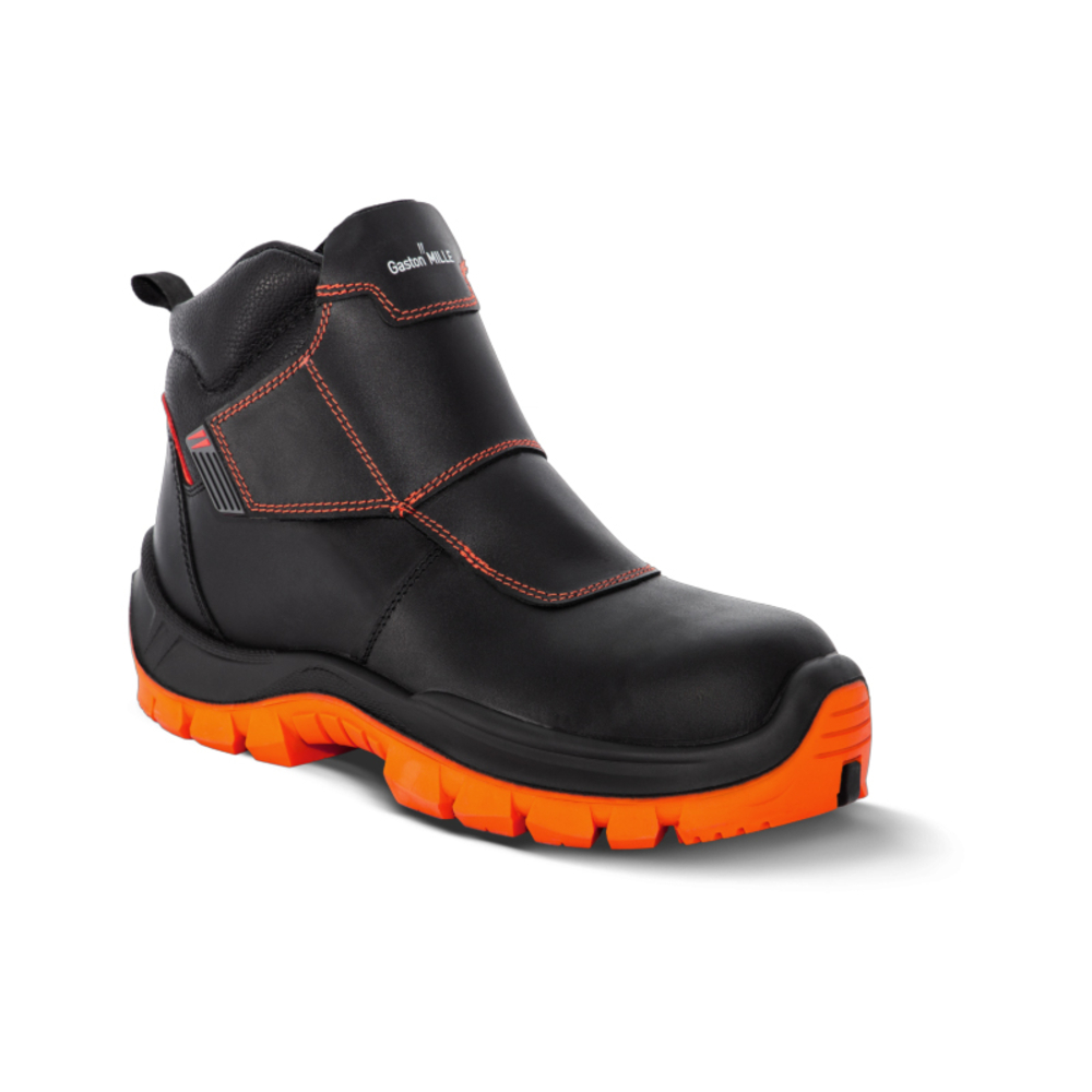 Chaussures hautes de sécurité UNISOUDEUR S3 HI HRO WG SRC noires/oranges - GASTON MILLE - UHNO3