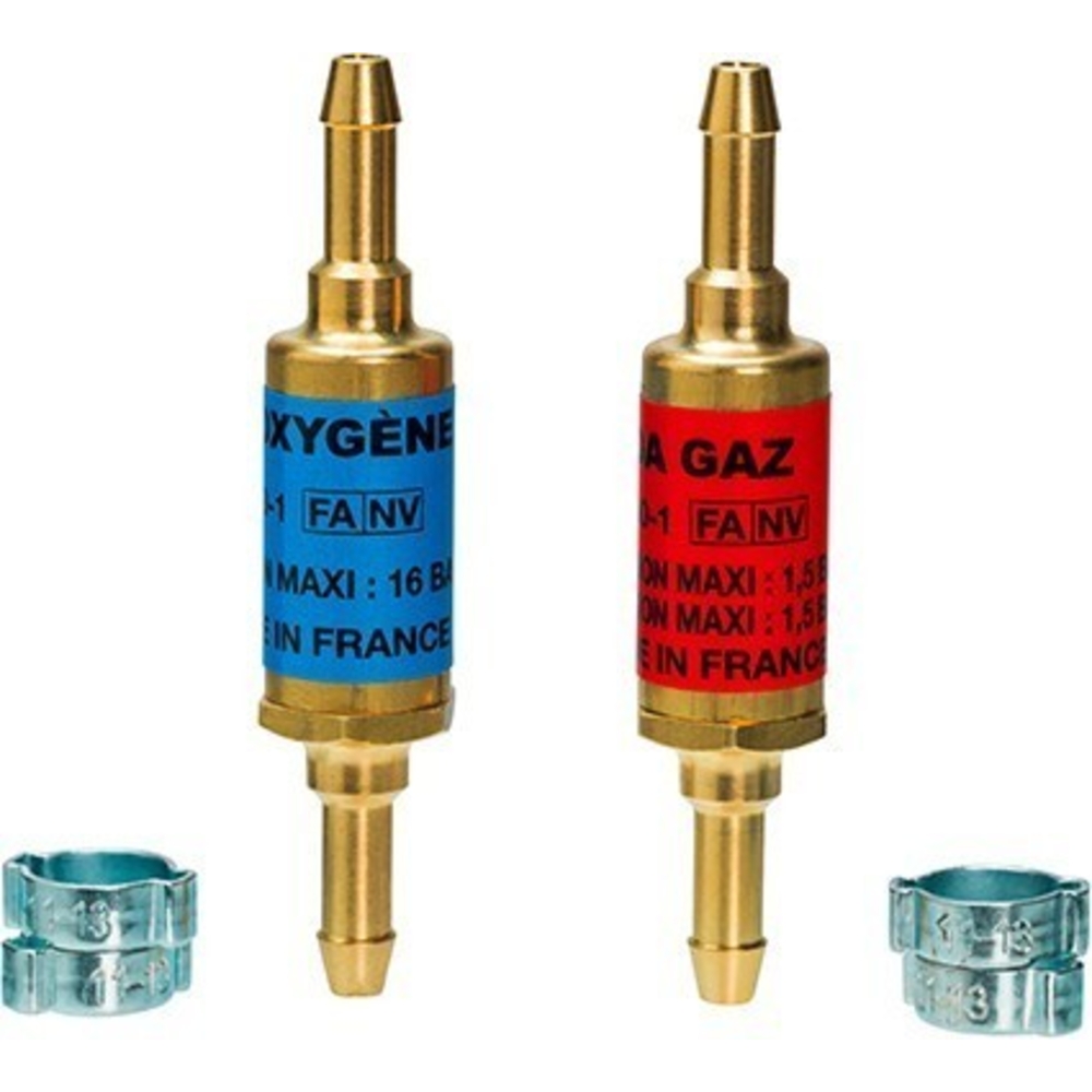 Anti-Retours Flamme ARF 4 colliers serrage pour tuyaux jumelés pour gamme KORO GUILBERT EXPRESS - 2921