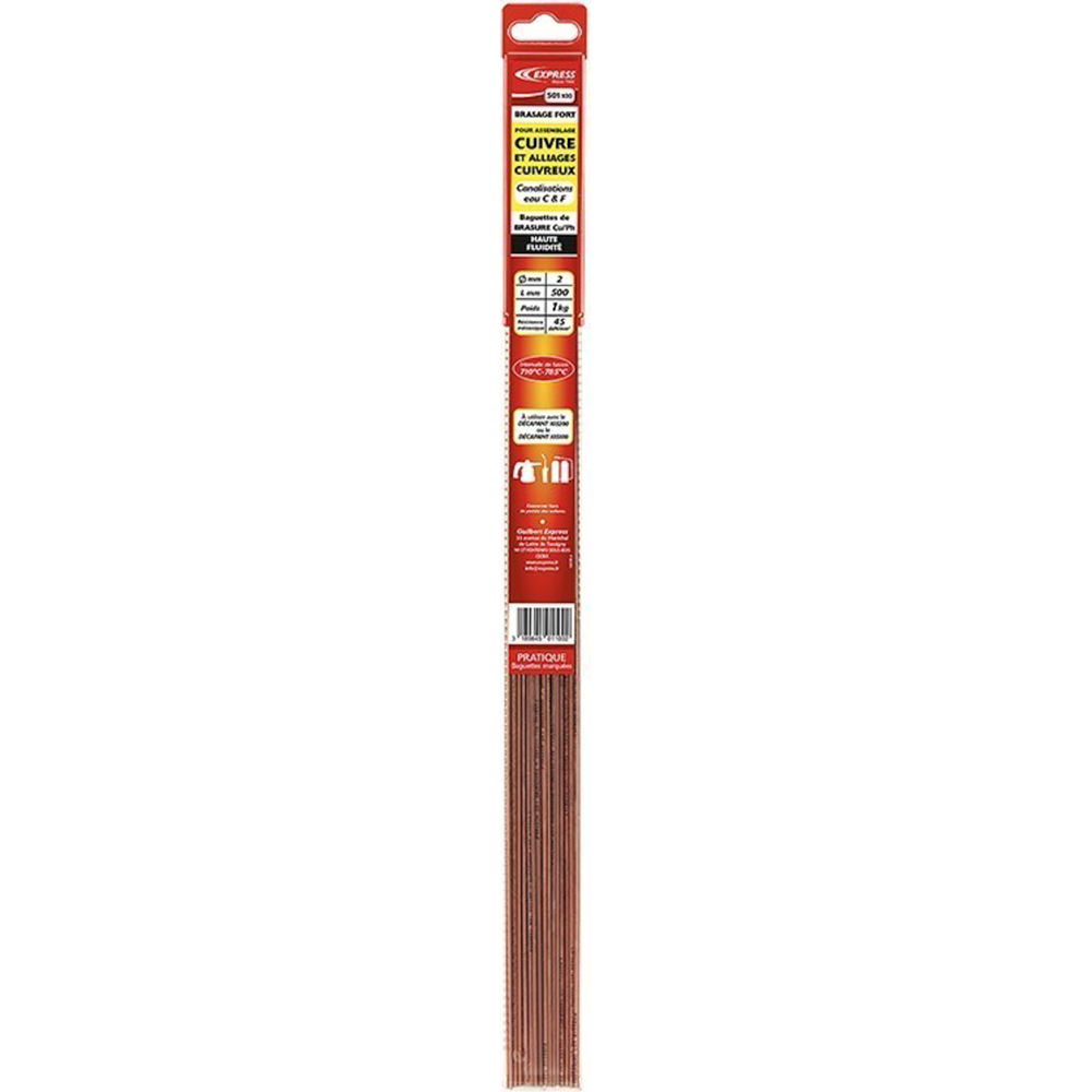 BAGUETTES DE BRASURE CUIVRE HAUTE TENEUR EN PH - EXPRESS - 501100