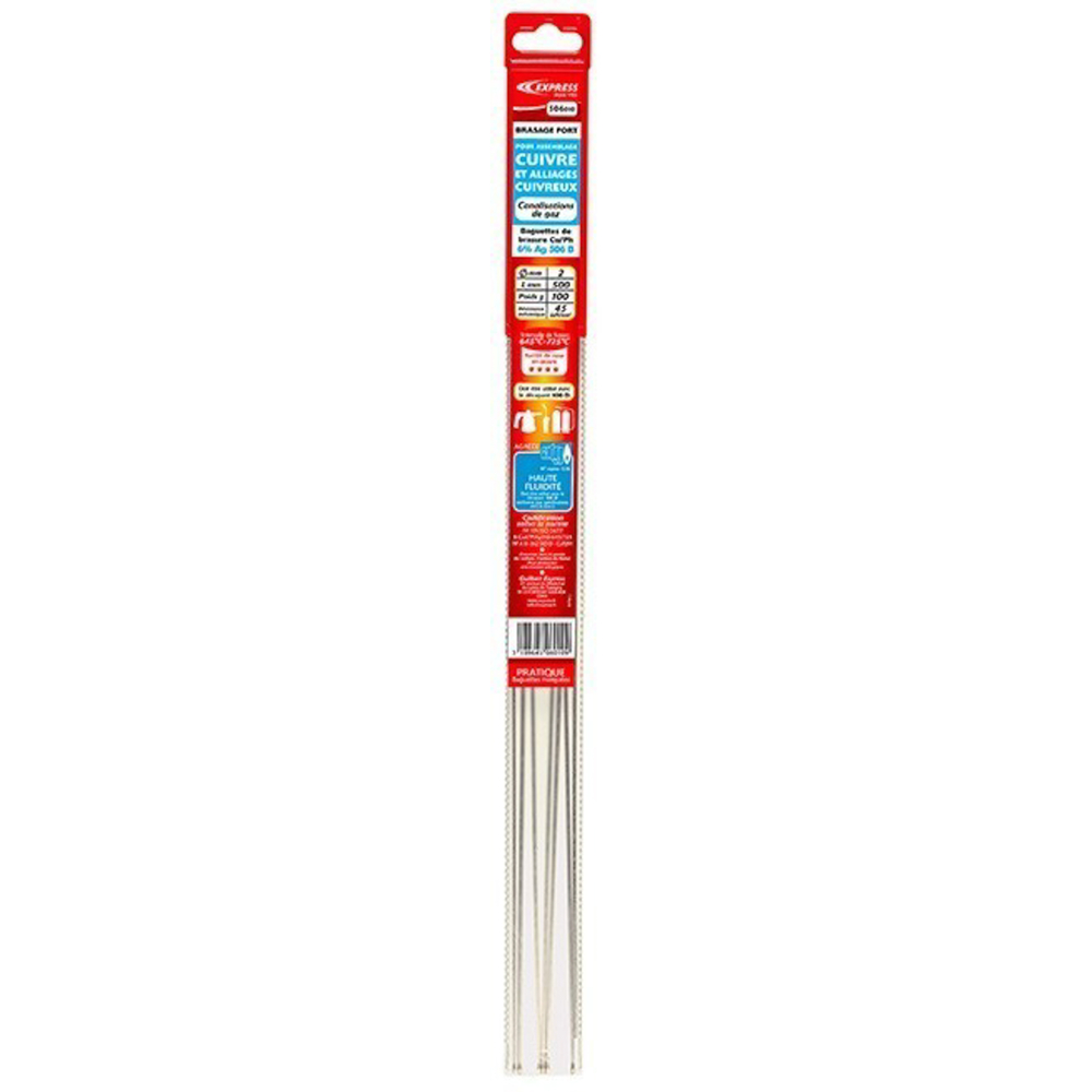 BAGUETTES DE BRASURE POUR ASSEMBLAGE CUIVRE ET ALLIAGES CUIVREUX - EXPRESS - 506010