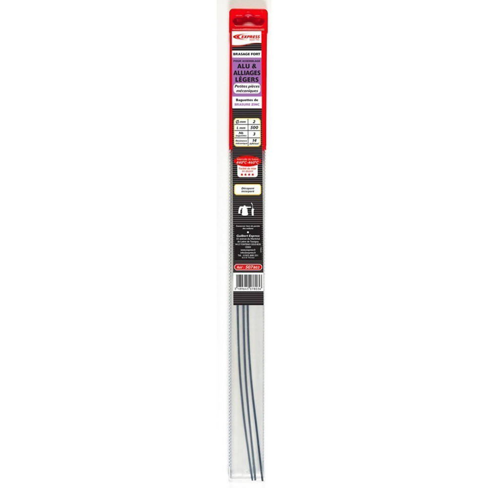 BAGUETTES DE BRASURE ZINC AVEC DÉCAPANT INCORPORÉ- - EXPRESS - 507803