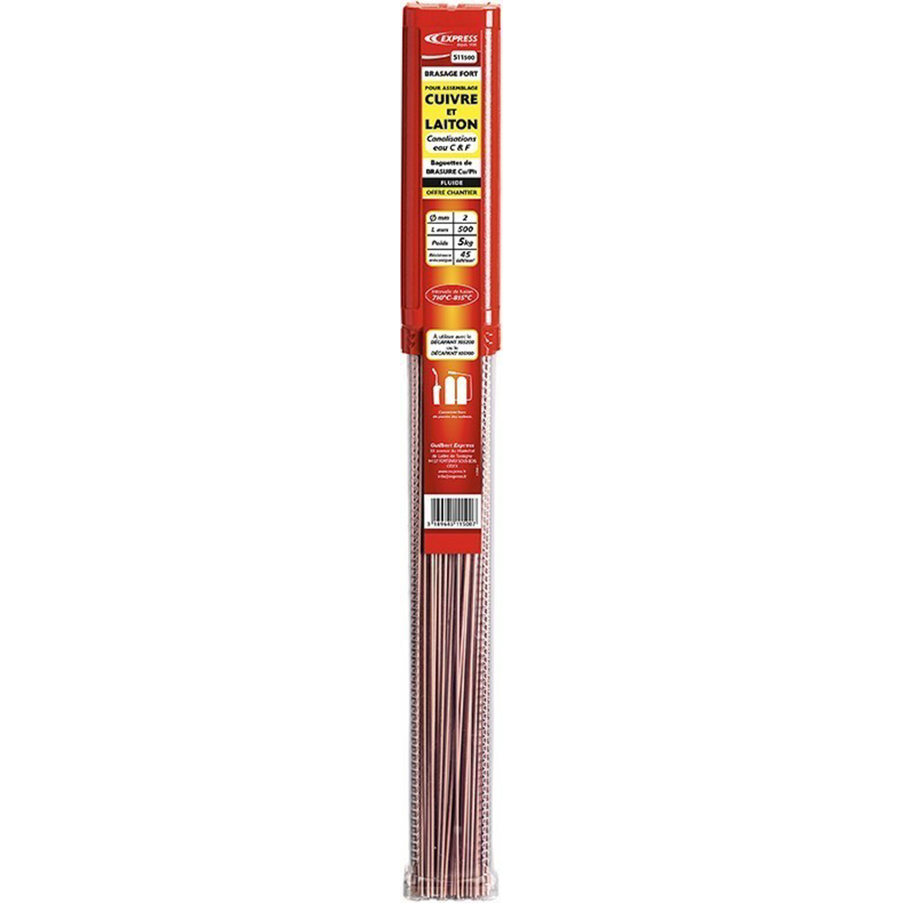 BAGUETTES DE BRASURE POUR CANALISATIONS EAU CHAUDE ET FROIDE - EXPRESS - 511500