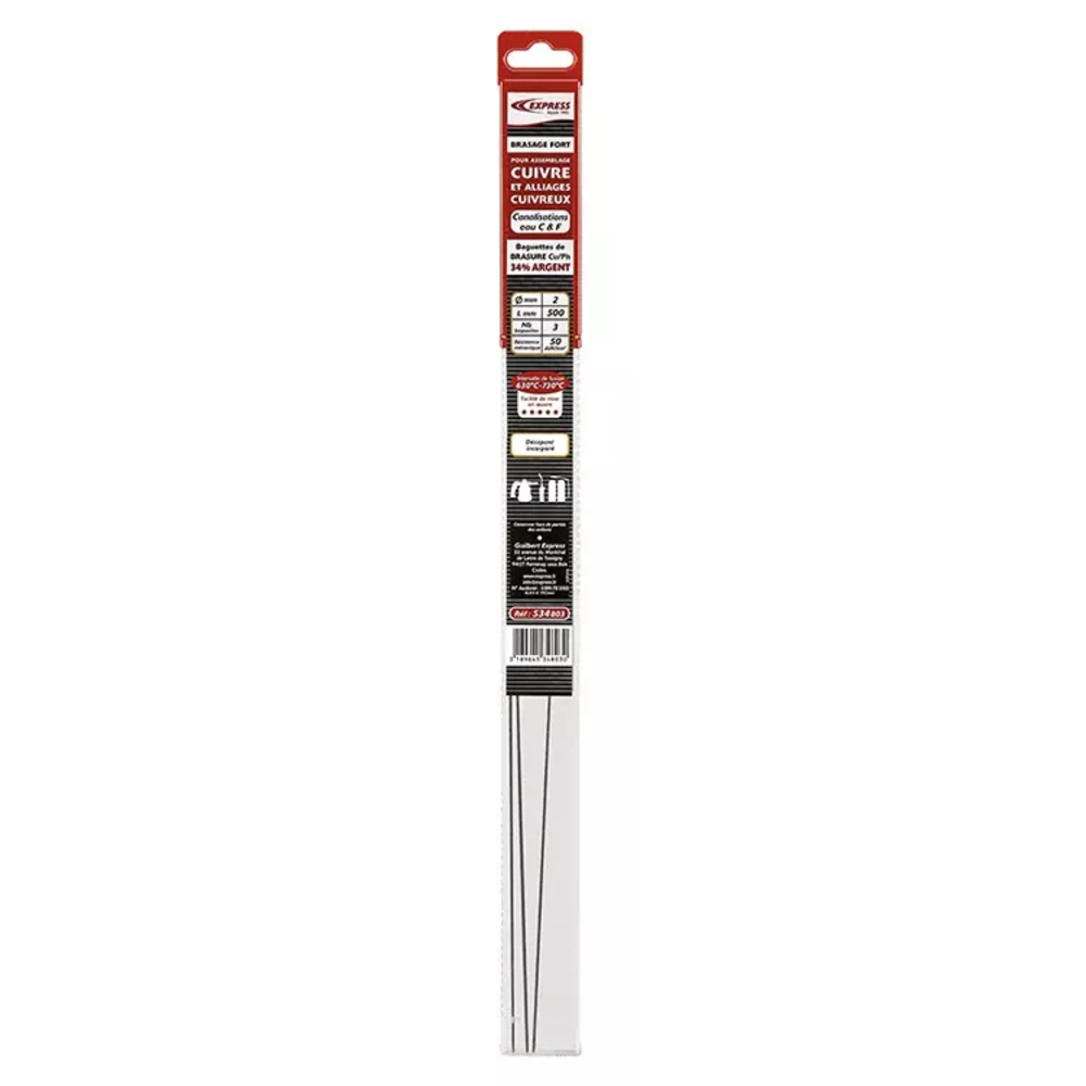 BAGUETTES DE BRASURE CUIVRE ZINC 34% ARGENT - EXPRESS - 534003