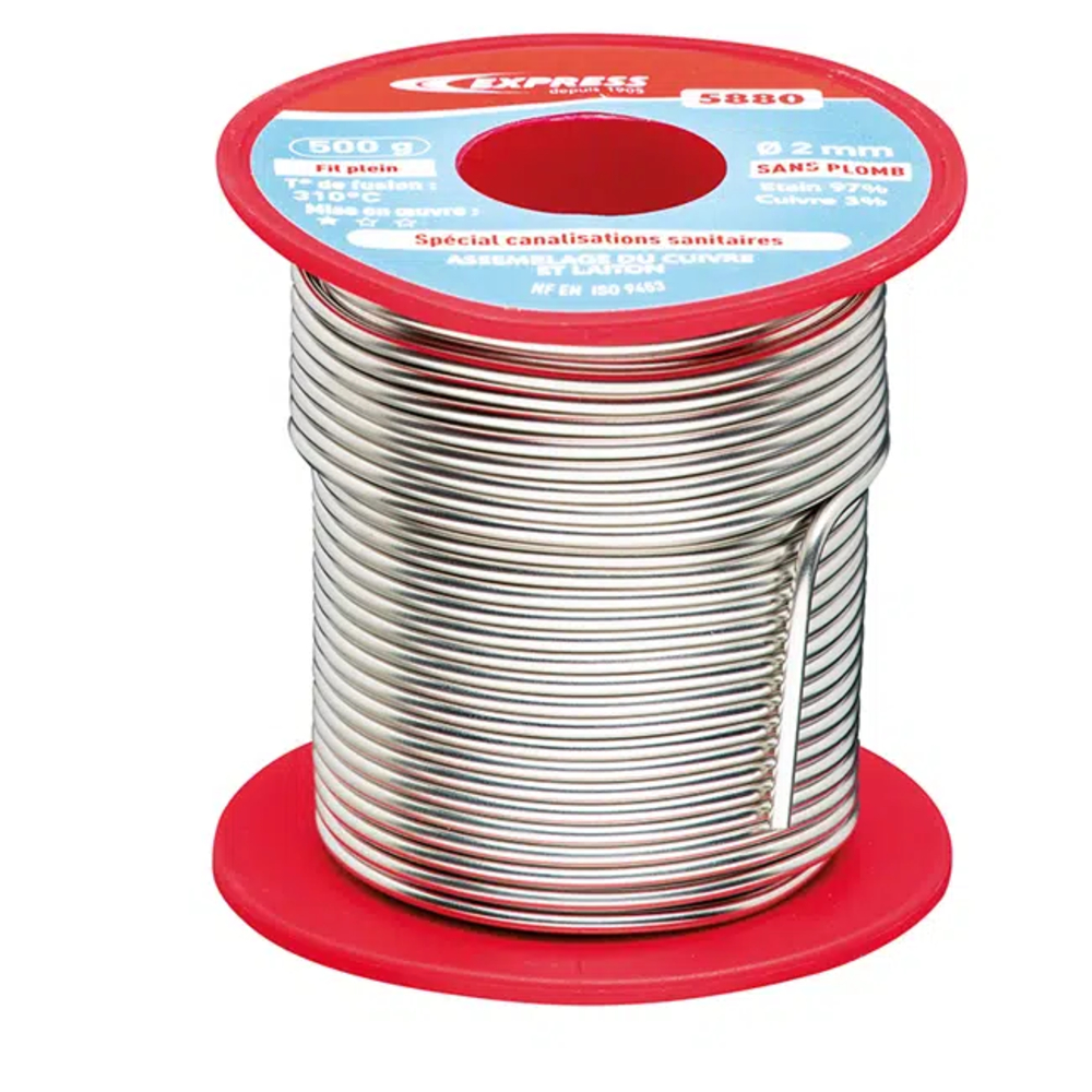 SOUDURE CANALISATIONS SANITAIRES - 97 % D’ÉTAIN - 3% CUIVRE / SANS PLOMB - EXPRESS - 5880