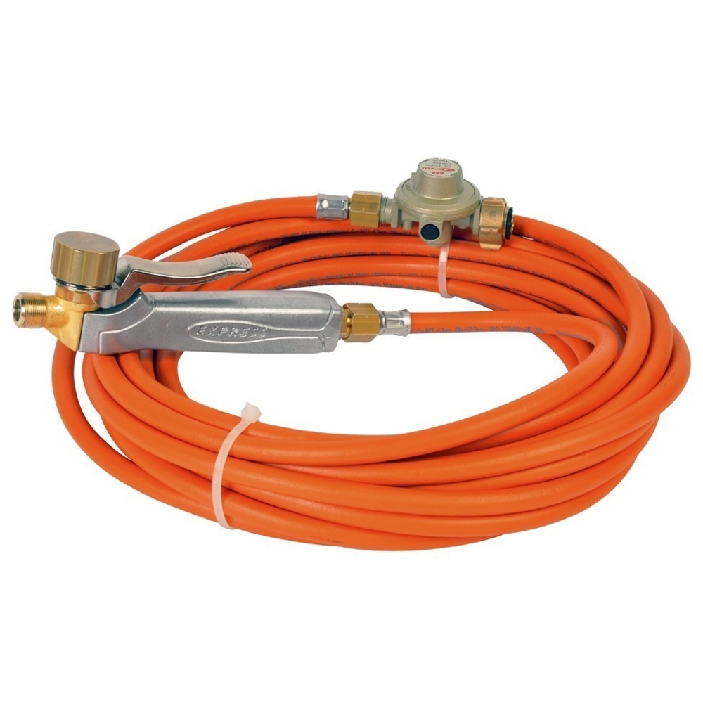 SET MANCHE À GÂCHETTE + TUYAU CAOUTCHOUC 10 M +DÉTENDEUR 4 BAR - EXPRESS - 6196