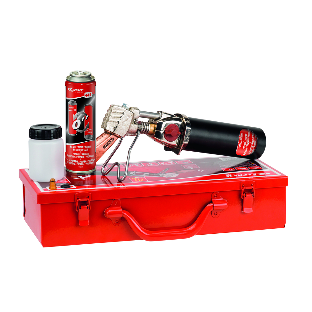 FER DE COUVREUR AUTONOME AVEC 1 CARTOUCHE DE GAZ + VALISETTE MÉTALIQUE - EXPRESS - 6364