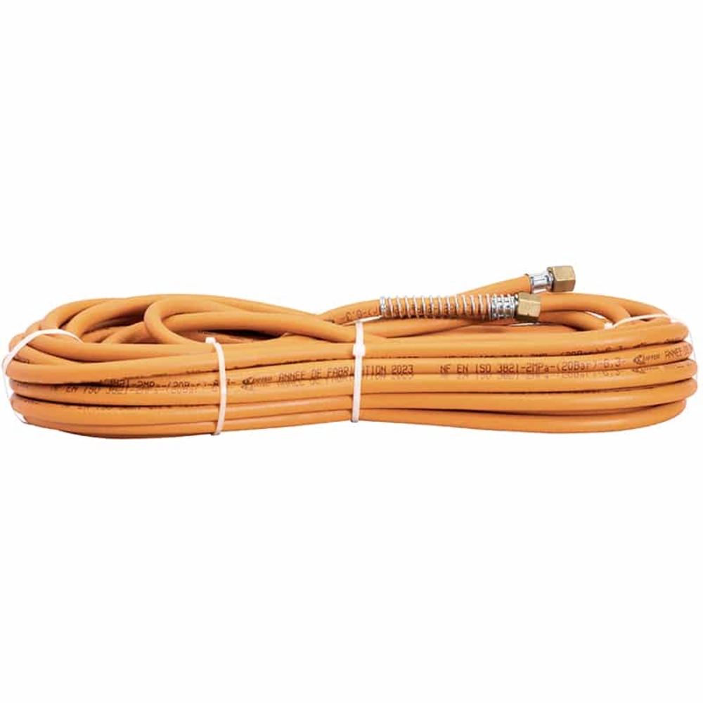 Tuyau caoutchouc 20 m D6,3 mm monté avec raccord sertis 3/8G femelle ressort GUILBERT EXPRESS - 963/20SP
