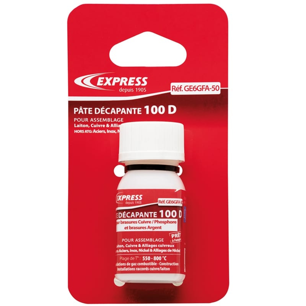 Pâte Décapante Flacon 50g 100D sans acide borique pour brasure CuPh Ag GUILBERT EXPRESS - GE6GFA-50