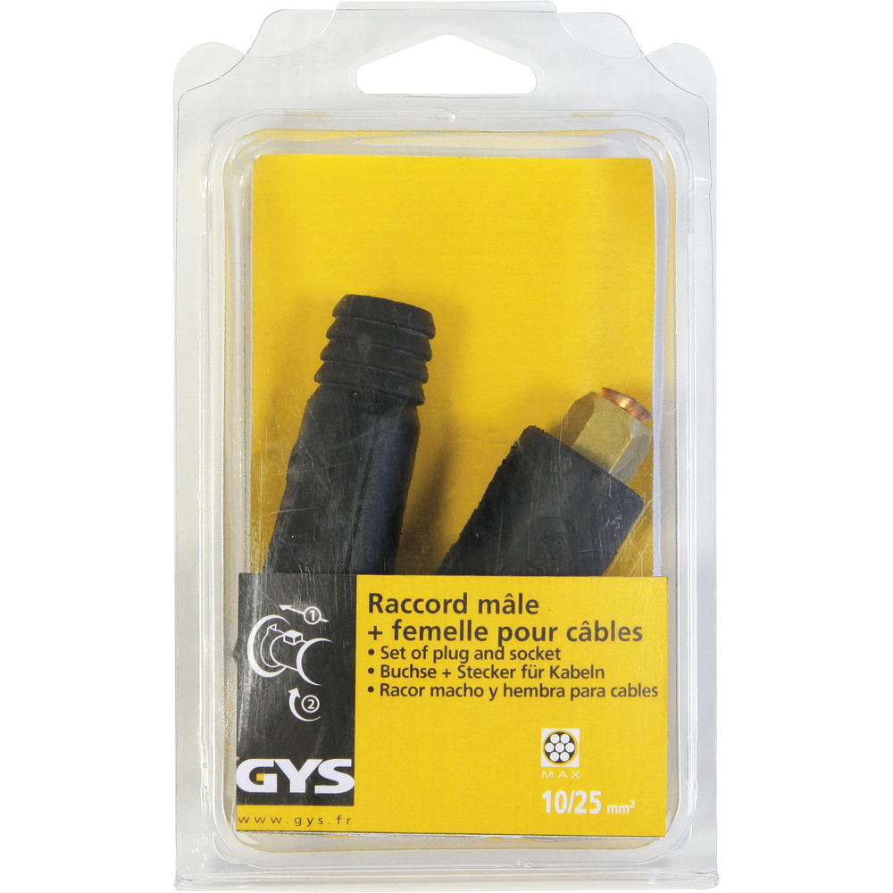 CONNECTEURS MALE + FEMELLE CFM25.14 - BLISTER - GYS - 045507