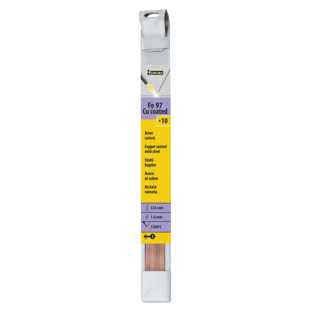10 BAGUETTES ACIER CUIVRE Ø 1,6mm - L. 333mm - GYS - 047150