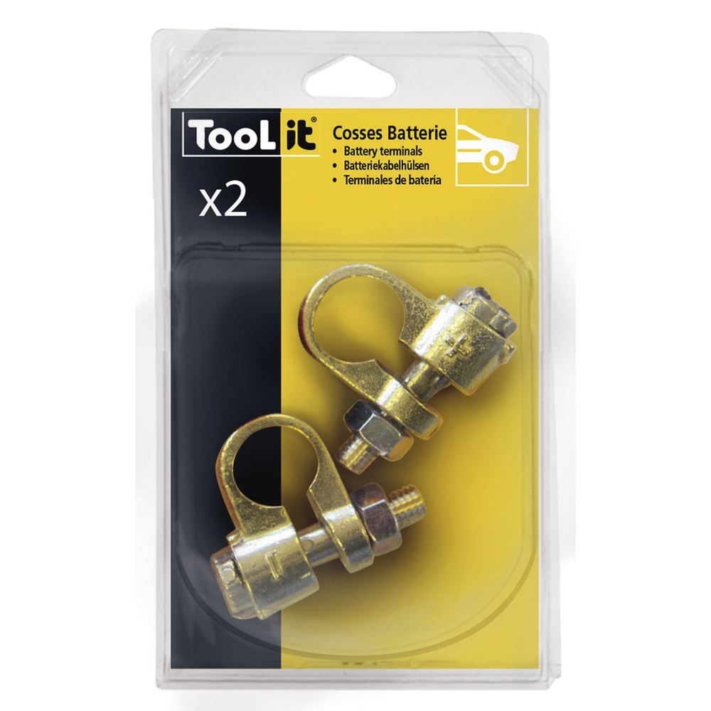 2 COSSES BATTERIE SIMPLE SERRAGE VL - - & + - BLISTER - GYS - 054400