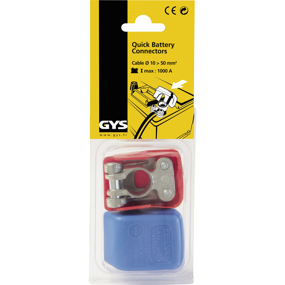 2 COSSES POUR BATTERIE - CONNEXION RAPIDE VL/PL - CÂBLE 10mm - 50mm² - GYS - 054455