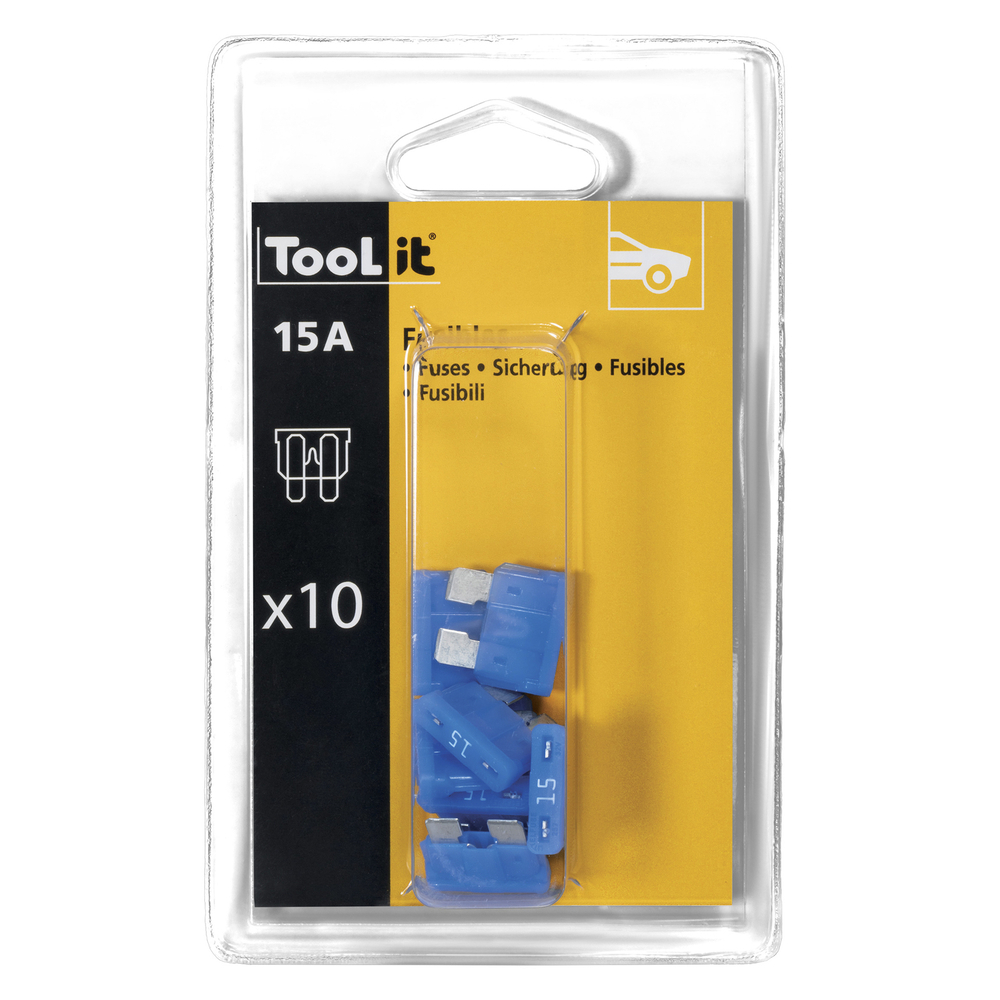 KIT 10 FUSIBLES 15A / CHARGEURS - Blister - GYS - 054493