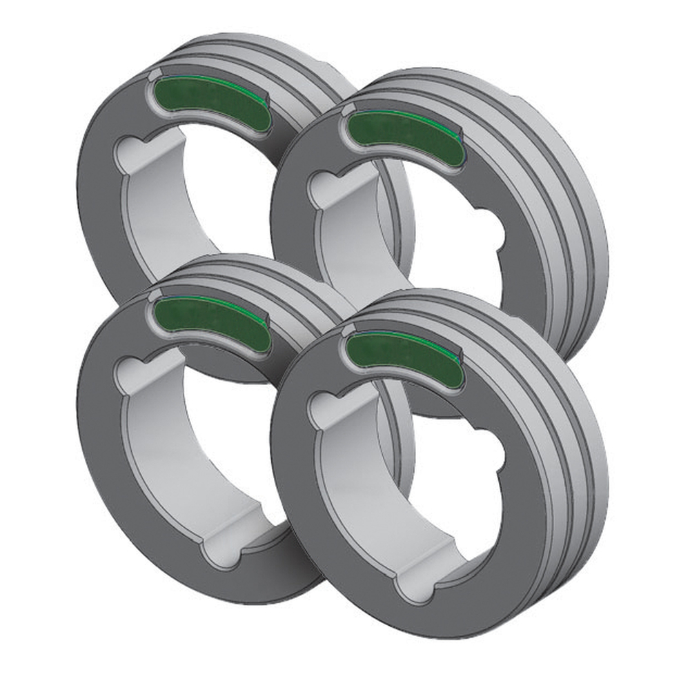 LOT DE 4 GALETS TWIN TYPE F - FIL ACIER Ø 0.6/0.8 - Vert/Bleu - GYS - 061859