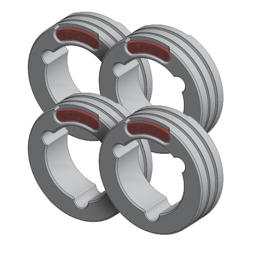 LOT DE 4 GALETS TWIN TYPE F - FIL ACIER Ø 1.0/1.2 - Rouge/Orange - GYS - 061873