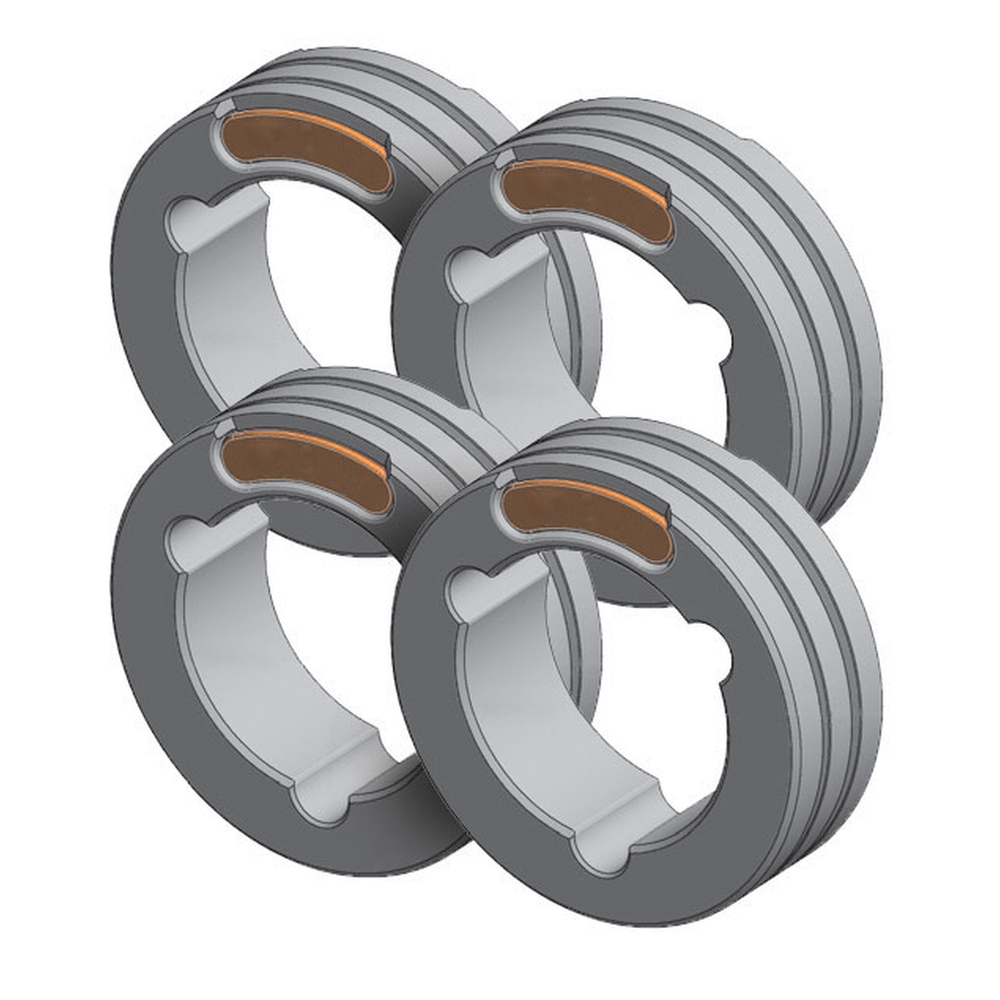 LOT DE 4 GALETS TWIN TYPE F - FIL ACIER Ø 1.2/1.6 - Orange/Jaune - GYS - 061880