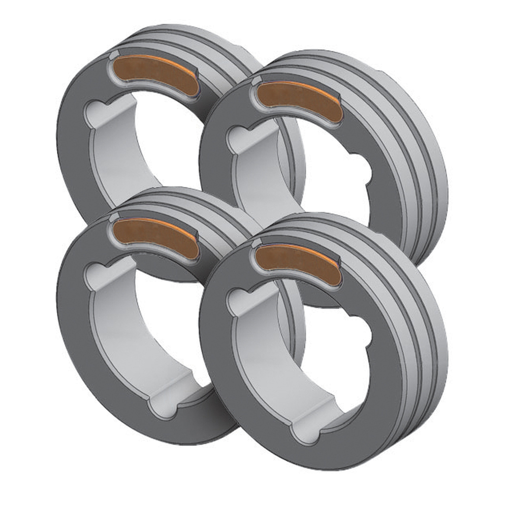 LOT DE 4 GALETS TWIN TYPE F - FIL FOURRE ACIER Ø 1.2/1.6 - Orange/Jaune - GYS - 061934