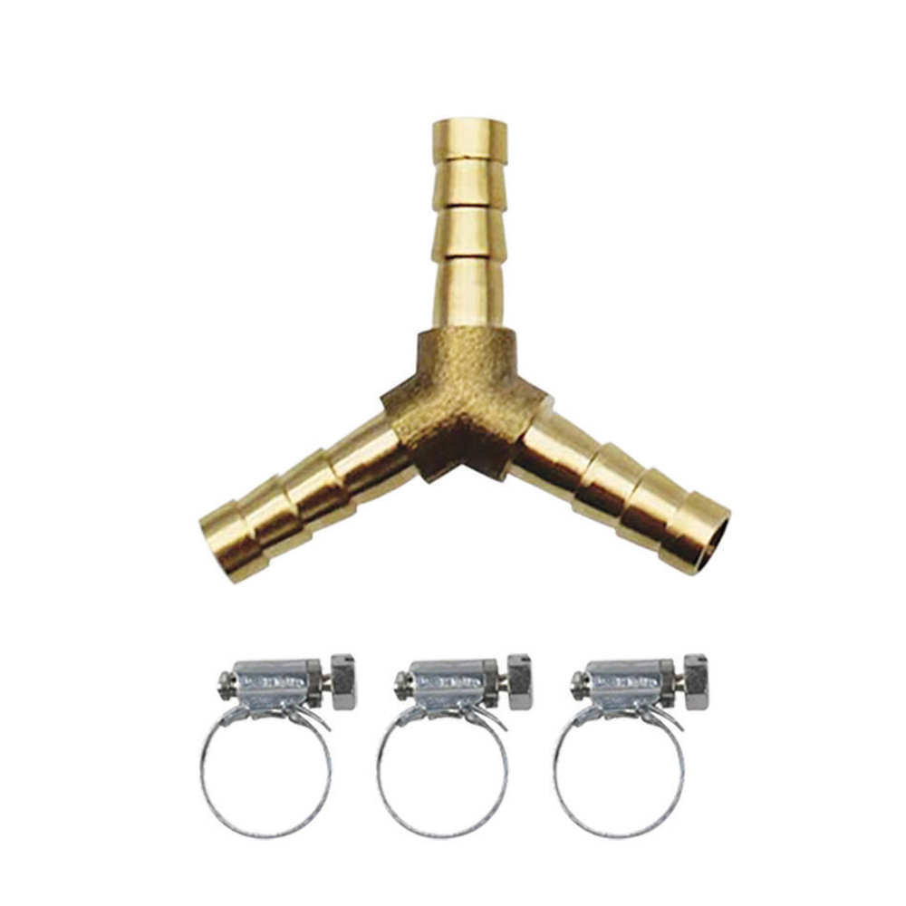 RACCORD GAZ Y Ø6mm EN LAITON + 3 COLLIERS DE SERRAGE - GYS - 067936