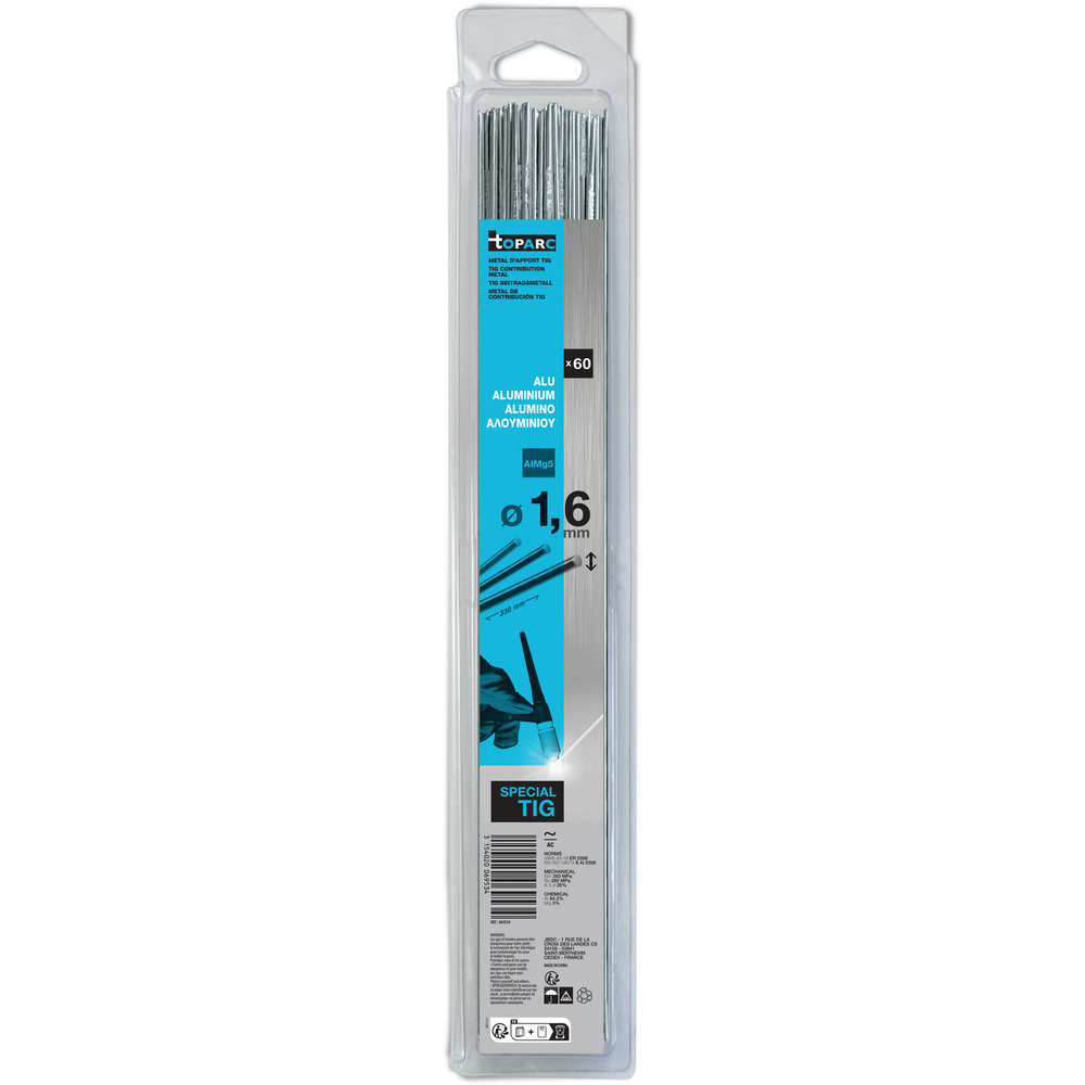 Blister de 60 baguettes TIG alu AIMG5 330mm Ø 1,6 GYS - 069534