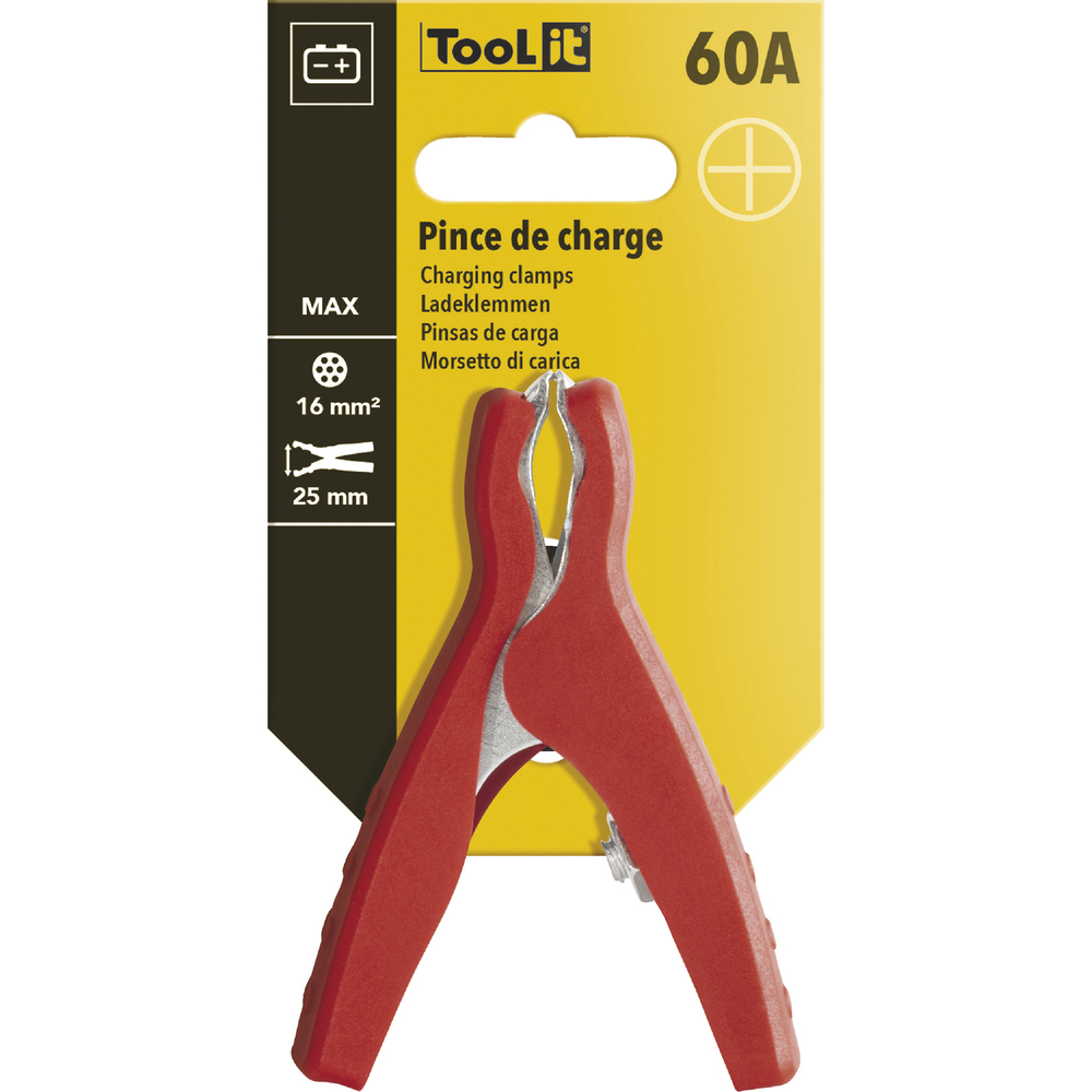 PINCE DE CHARGE 60A-XS ROUGE - Cartonnette - GYS - 071896