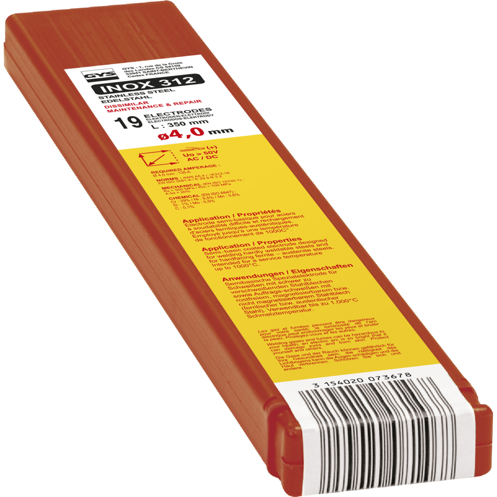 19 ÉLECTRODES 312 MAINTENANCE/REPARATION Ø4,0 - GYS - 073678