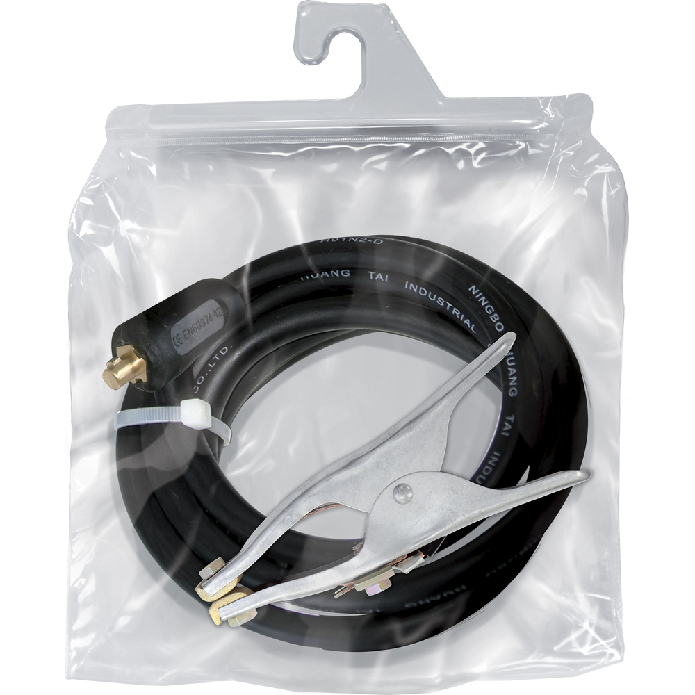 CÂBLE DE MASSE 250A - 25mm² H07- 4m - CONNECT. 35/50mm² - Pince tresse - GYS - 075214