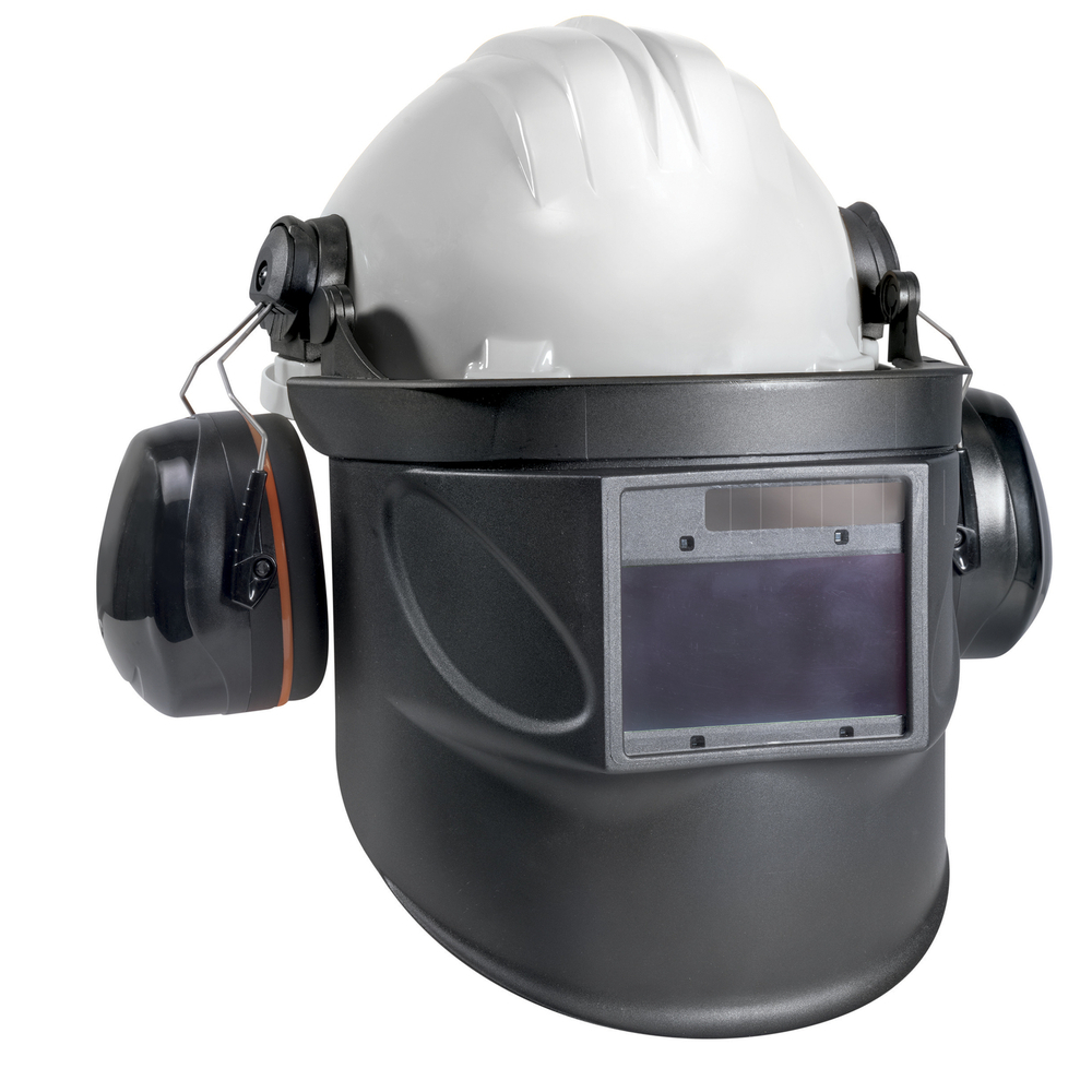 CASQUE DE CHANTIER AVEC PROTECTION AUDITIVE & MASQUE LCD 5-8/9-13 - GYS - 080607