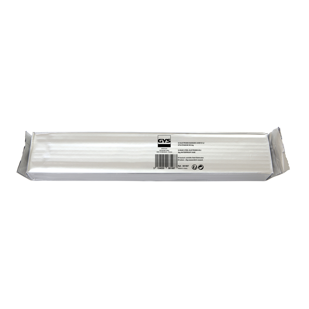 54 ÉLECTRODES BASIQUES ACIER Ø3,2 - ETUI ETANCHE DE 2kg - GYS - 081987