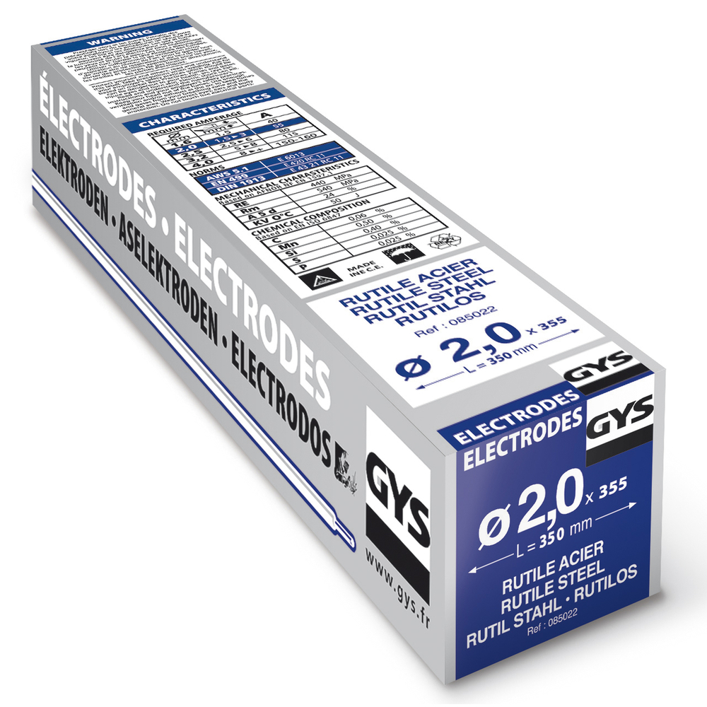 Etui de 355 Électrodes rutiles E6013 Ø 2,0 GYS - 085022