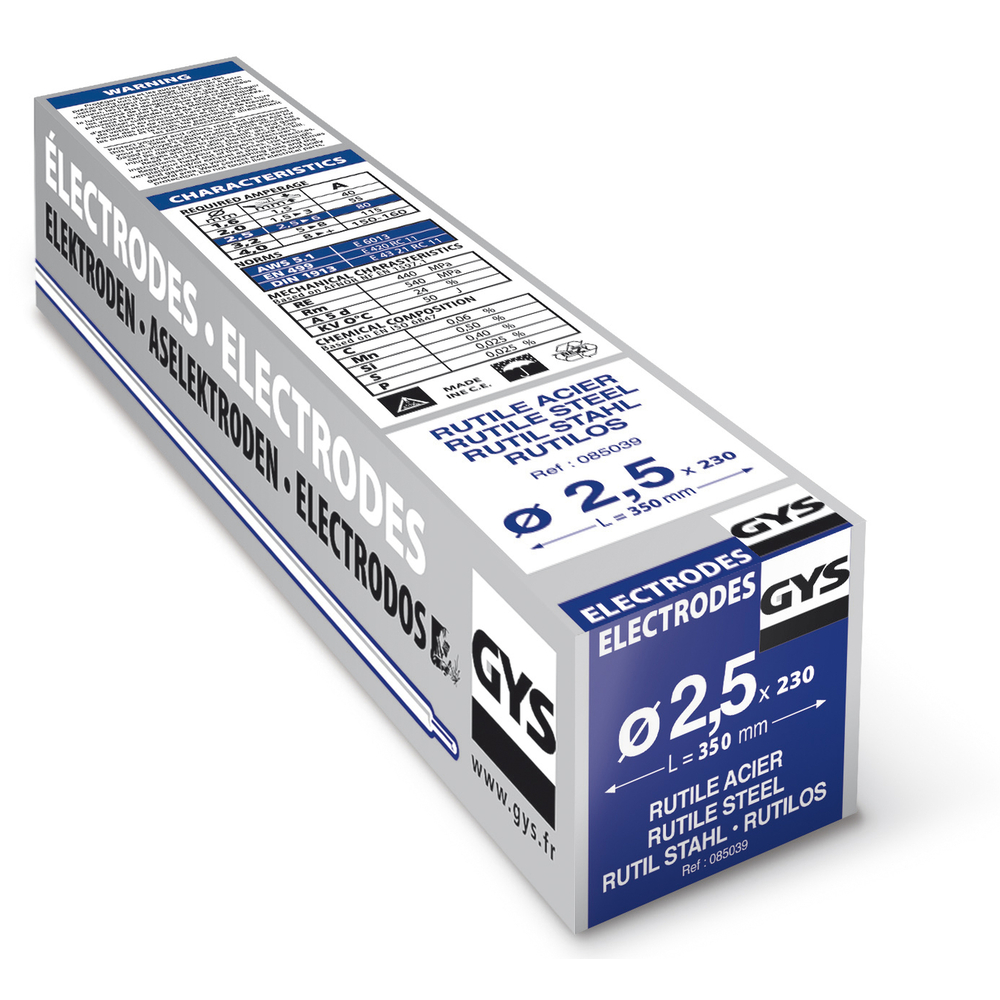 Etui de 230 Électrodes rutiles E6013 Ø 2,5 GYS - 085039
