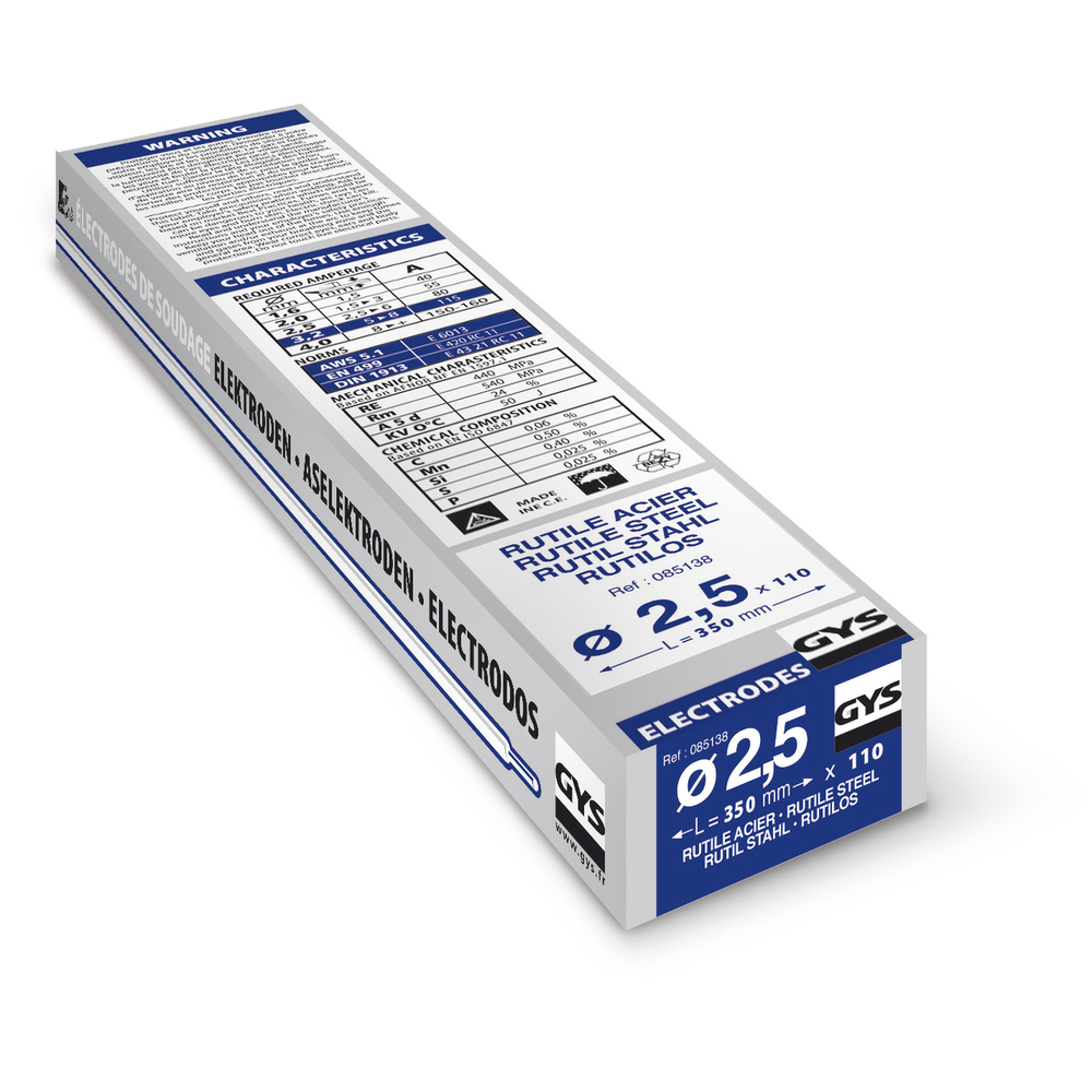 Demi-étui de 110 Électrodes rutiles E6013 Ø 2,5 GYS - 085138