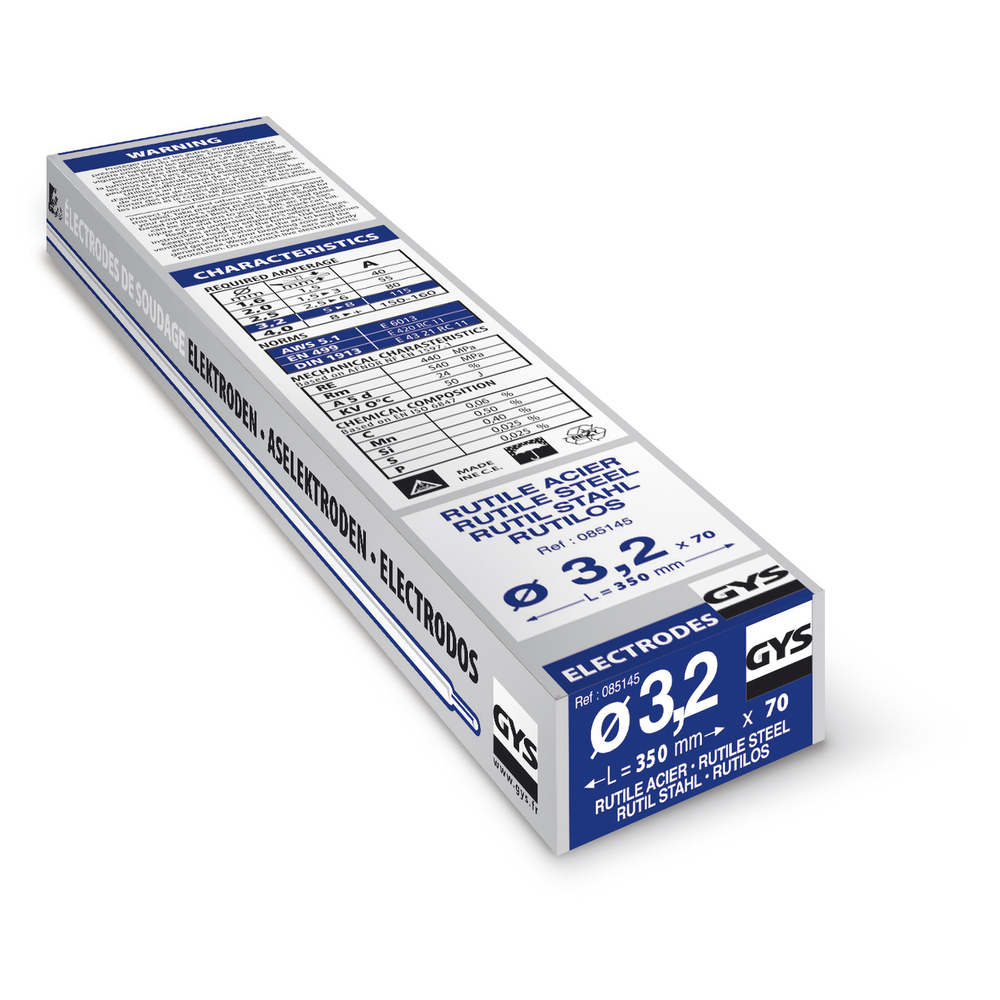 Demi-étui de 70 Électrodes rutiles E6013 Ø 3,2 GYS - 085145
