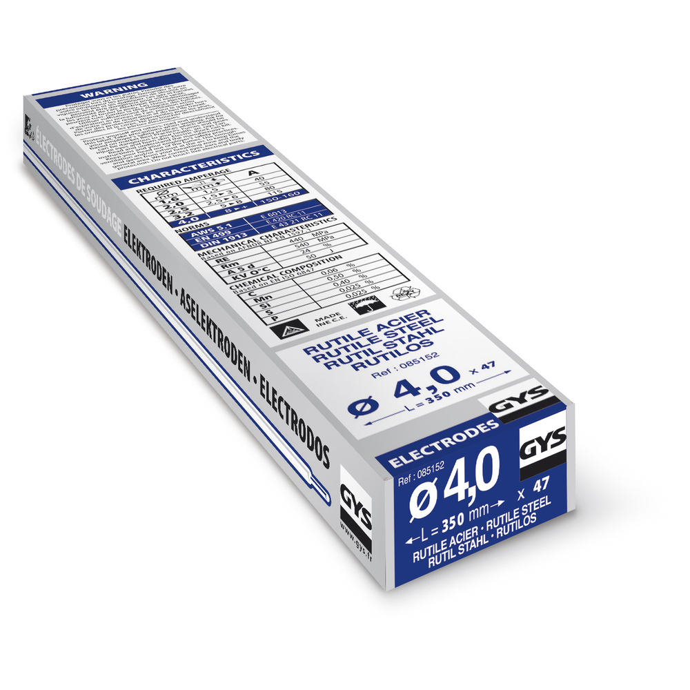 Demi-étui de 47 Électrodes rutiles E6013 Ø 4,0 GYS - 085152