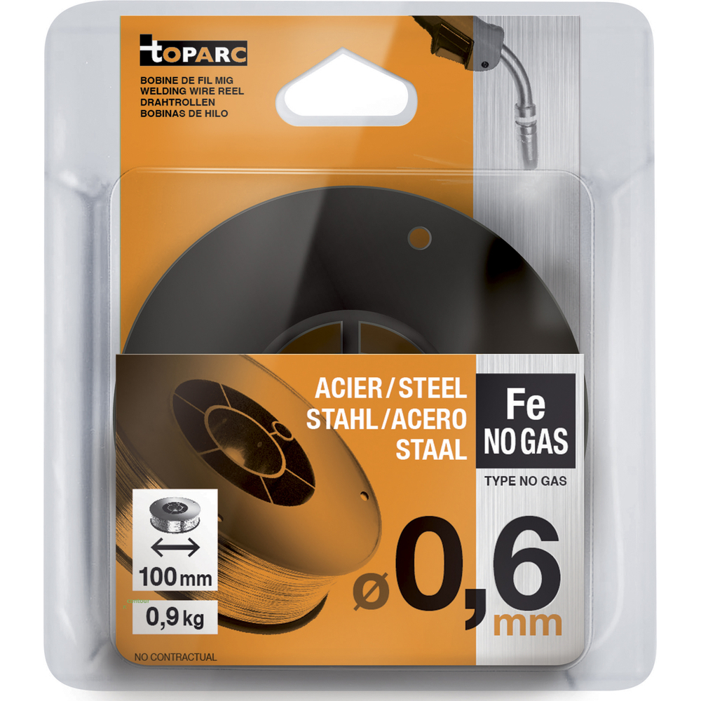 FIL FOURRE NO GAS Ø0,6 - BOBINE PLASTIQUE S100 0,9kg - E71T-GS - GYS - 086425