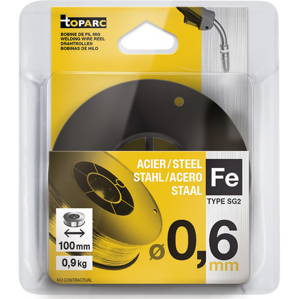 FIL MAG ACIER Ø0,6 - BOBINE PLASTIQUE S100 0,9kg - ER70S-6 / G3Si1 - GYS - 086593