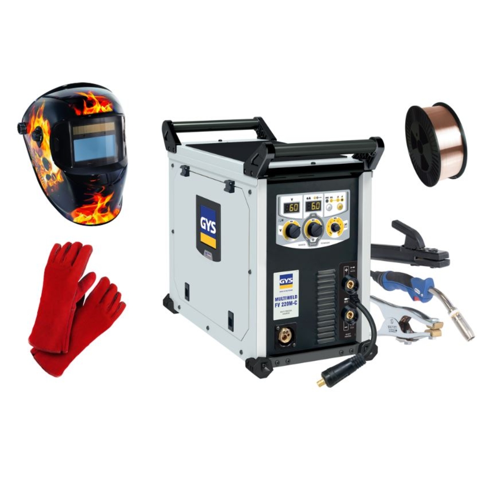 POSTE A SOUDER GYS MULTIWELD FV 220M-C AVEC MASQUE GANT ET BOBINE
