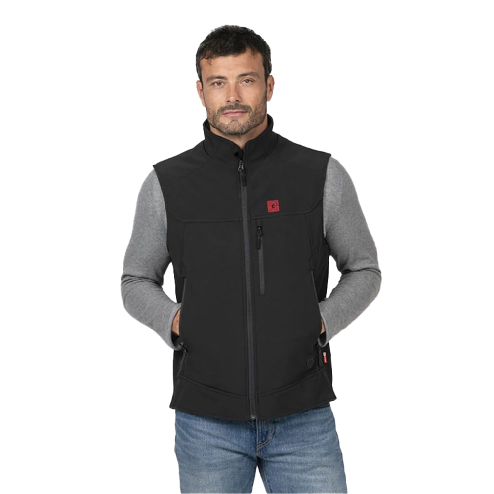 Gilet sans manches chauffant noir softshell G-HEAT EVO homme HV11 avec une batterie