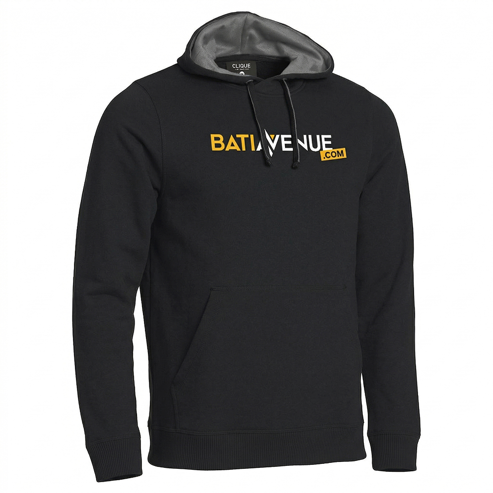 Sweat-shirt à capuche noir BATI-AVENUE – Collection Classique