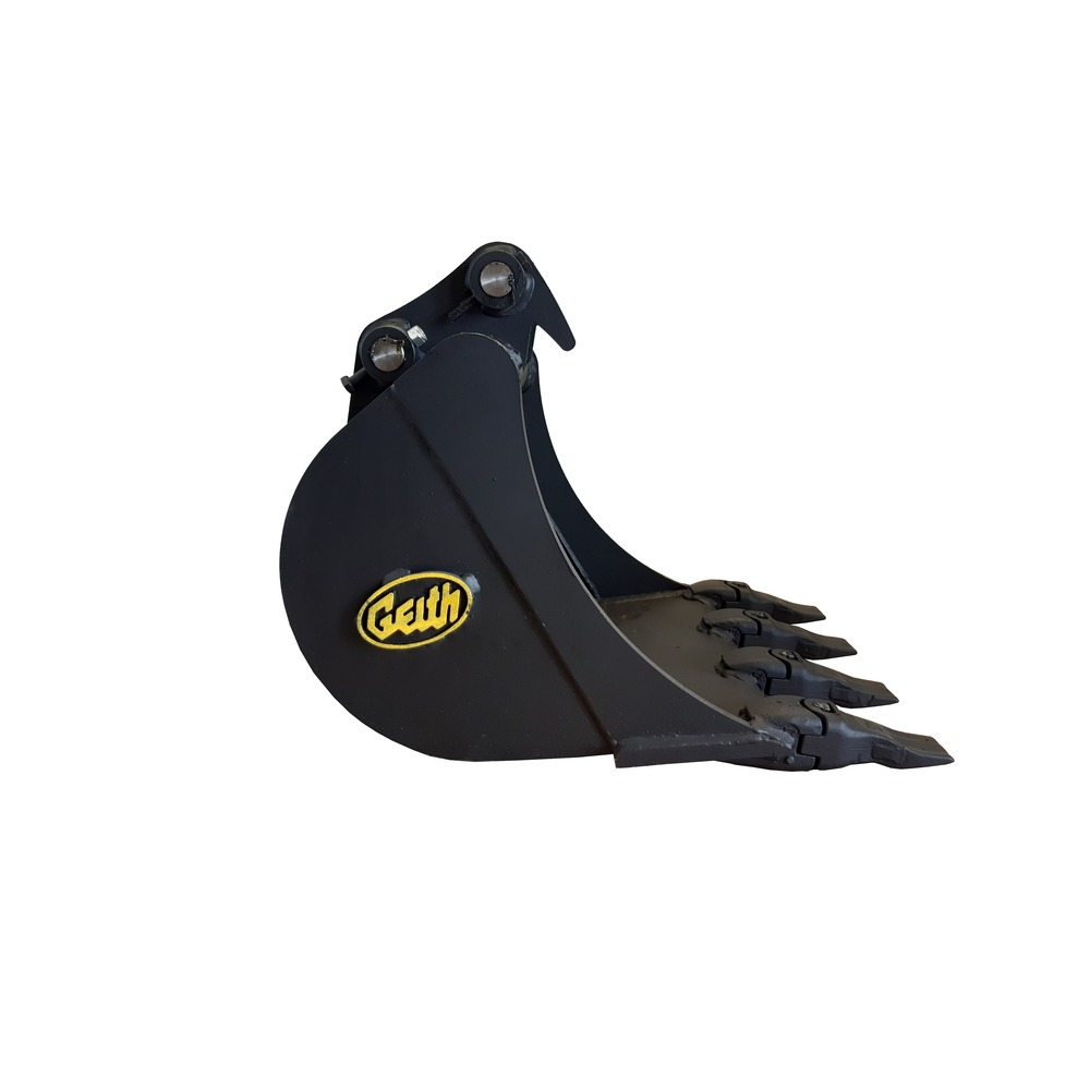 Godet de terrassement GEITH 450 mm équipé en dents Feurst FKMCE pour attache rapide JCB 980/B4000- H02450JCBN