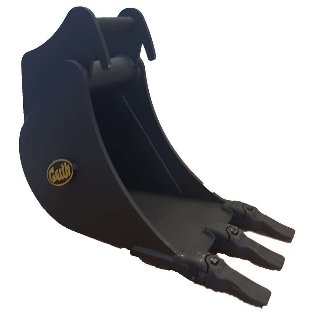 Godet de terrassement GEITH 300 mm équipé de 3 dents Feurst FKMCE pour coupleur ou attache rapide Martin M03 - H03300M03