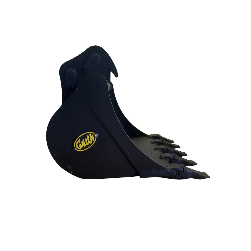 Godet de terrassement GEITH 450mm avec dents FEURST FKMCE pour attache rapide GEITH QR40