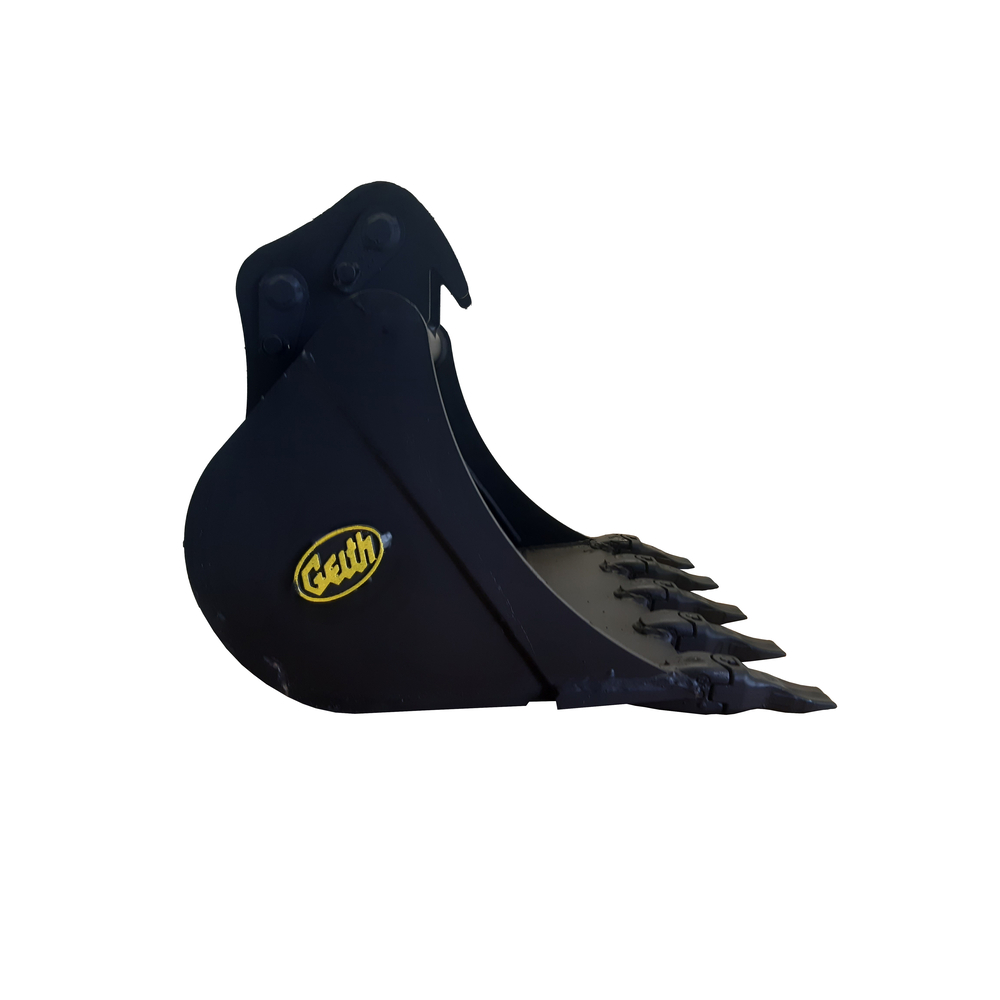 Godet de terrassement 600 mm Geith avec dents Feurst FKMCE pour attache rapide JCB 8025-8026- H03600JCB