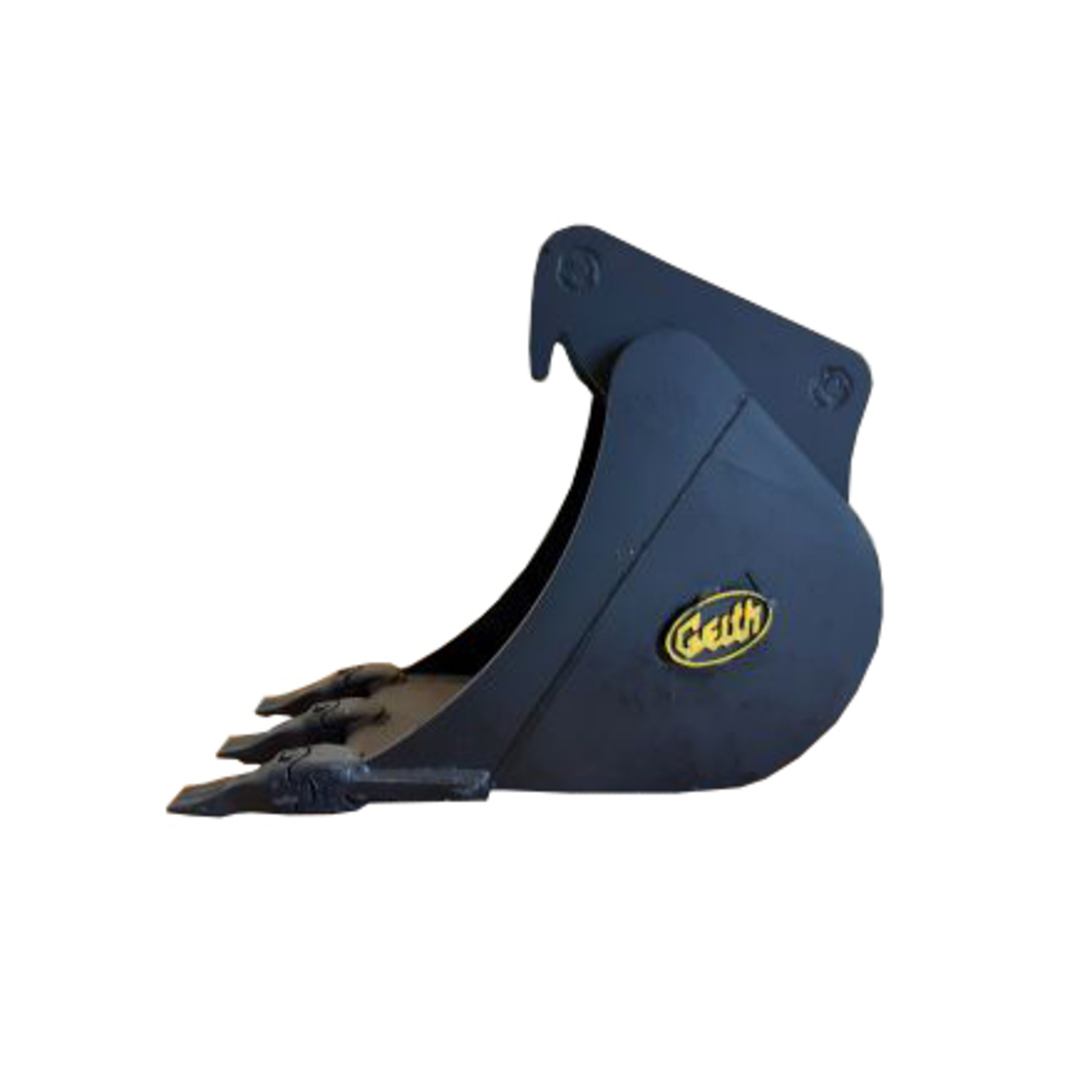 Godet de terrassement H04 de marque GEITH, largeur de 300mm avec dents FEURST FKM pour reprise avec attache GEITH QR40