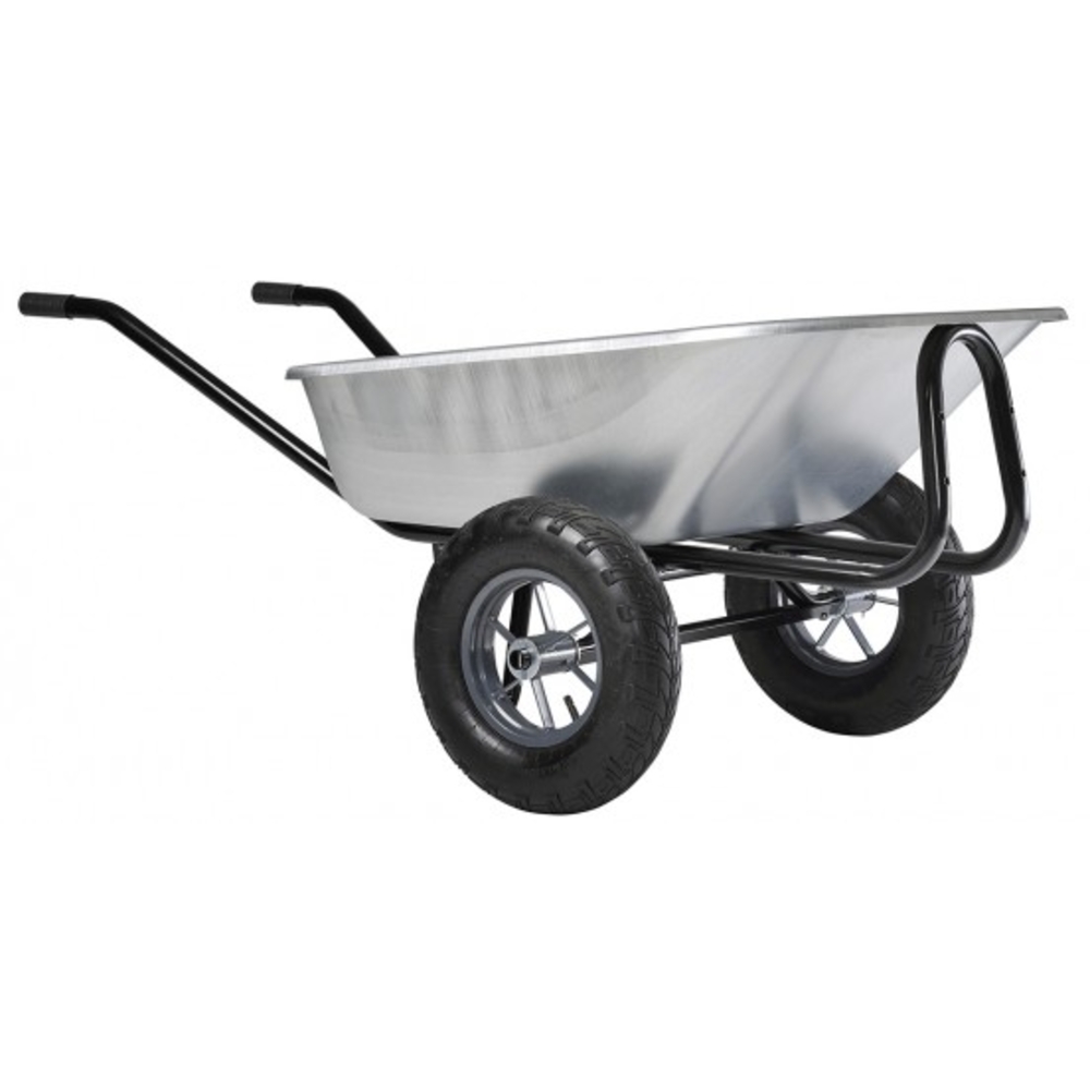 Brouette Haemmerlin expert twin 150L galvanisée roues gonflées - 306015201