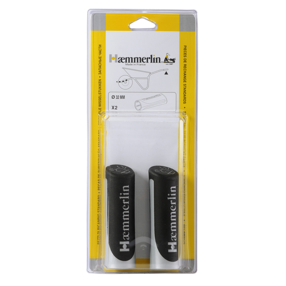 Paire de poignée Haemmerlin bi-matières Ø 32 mm pour brouettes - 309002106