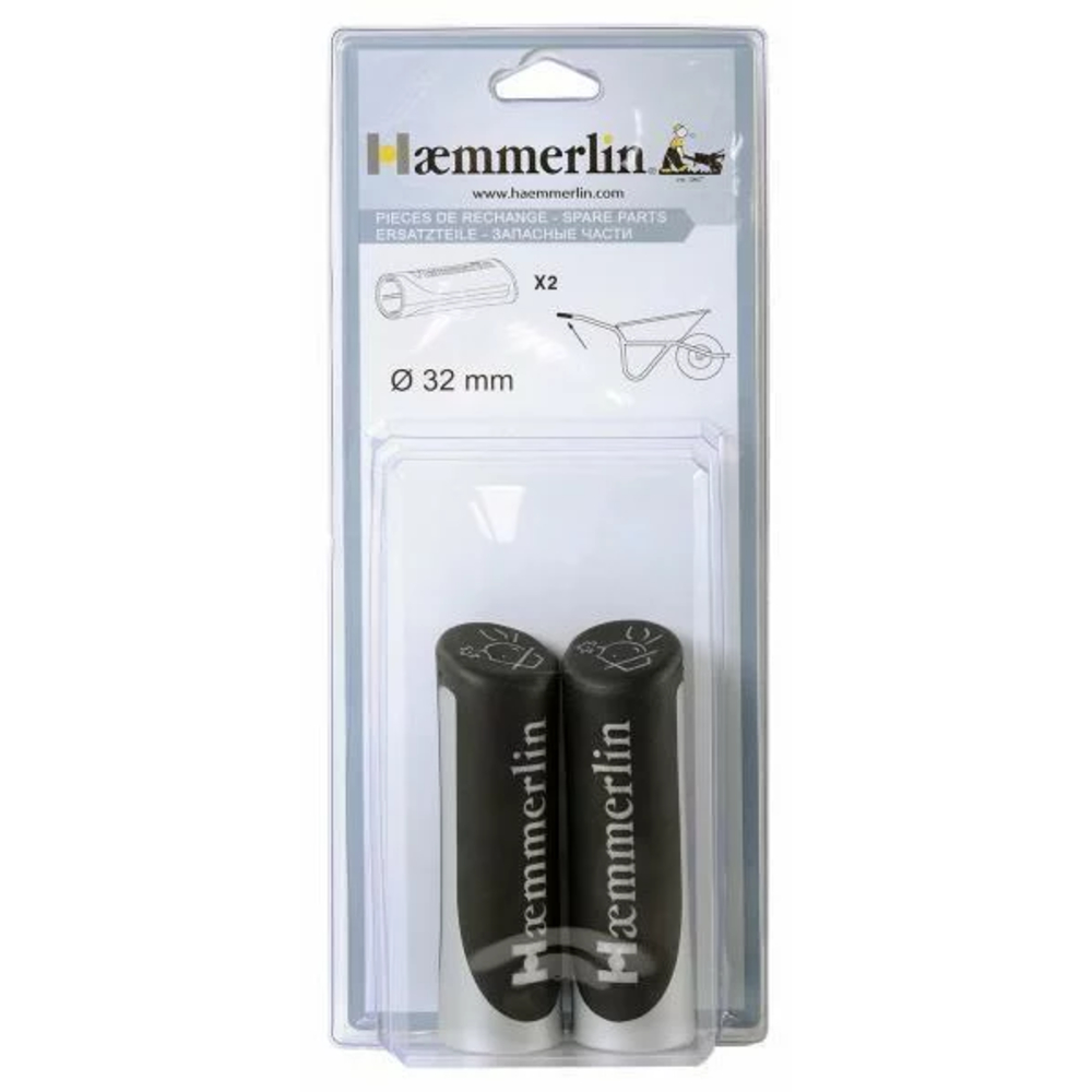 Paire de poignée Haemmerlin bi-matières D32 mm pour brouettes - 309002106