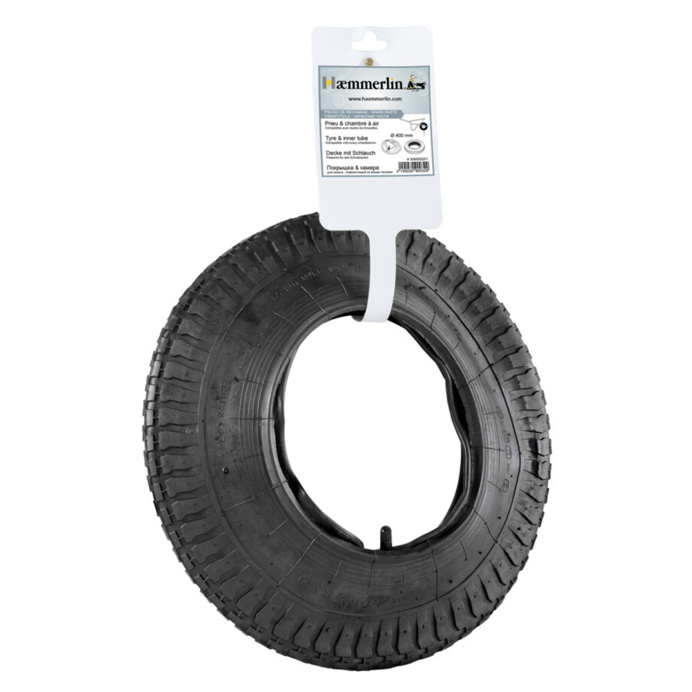 Ensemble pneu et chambre à air Haemmerlin D400 mm pour brouette - 309003201